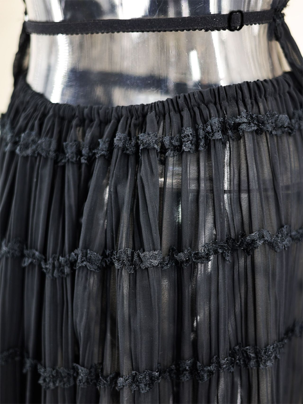 Backless Lace-Up Halter Top & Pleated Skirt Set