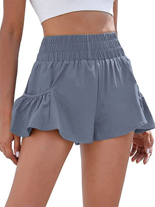 Women's Quick-Dry High Waist Running Shorts with Pockets