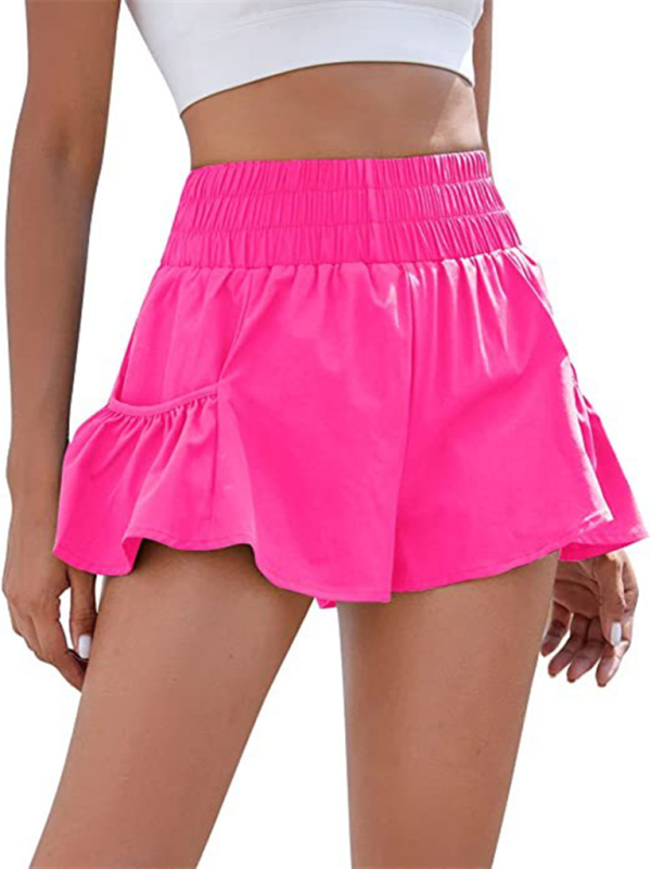 Women's Quick-Dry High Waist Running Shorts with Pockets