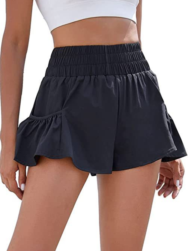 Women's Quick-Dry High Waist Running Shorts with Pockets