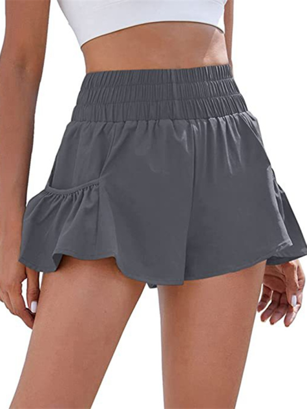 Women's Quick-Dry High Waist Running Shorts with Pockets