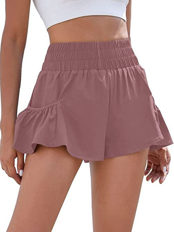 Women's Quick-Dry High Waist Running Shorts with Pockets