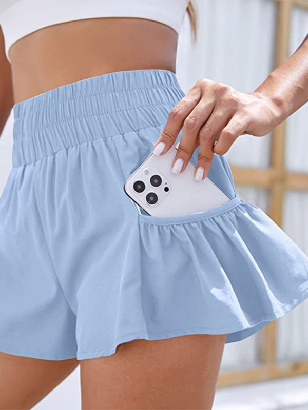 Women's Quick-Dry High Waist Running Shorts with Pockets