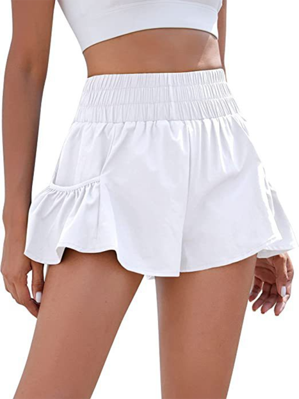 Women's Quick-Dry High Waist Running Shorts with Pockets