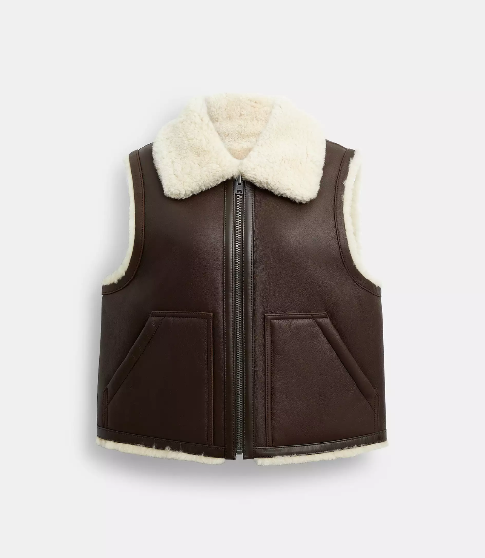 Women's Reversible Shearling Vest