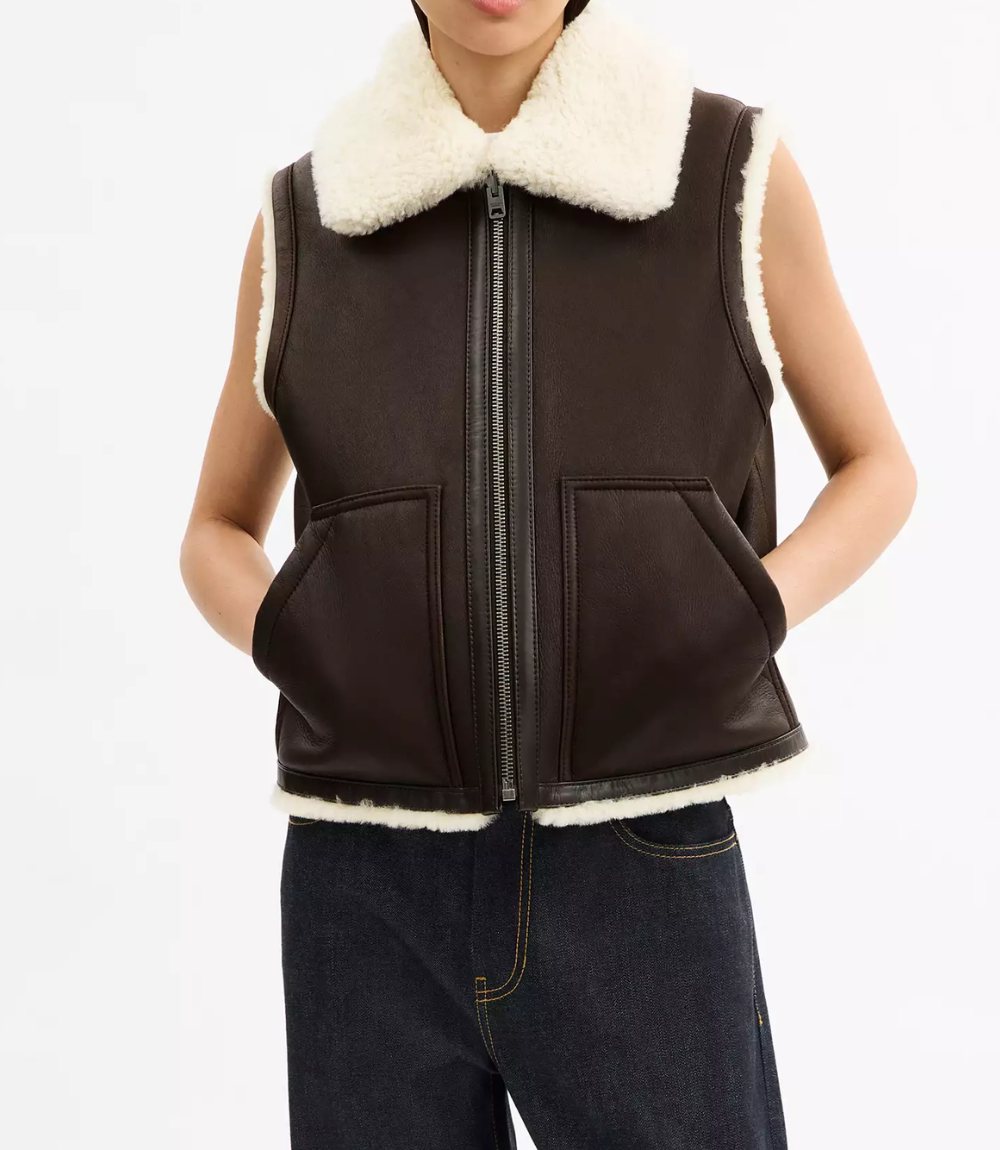 Women's Reversible Shearling Vest