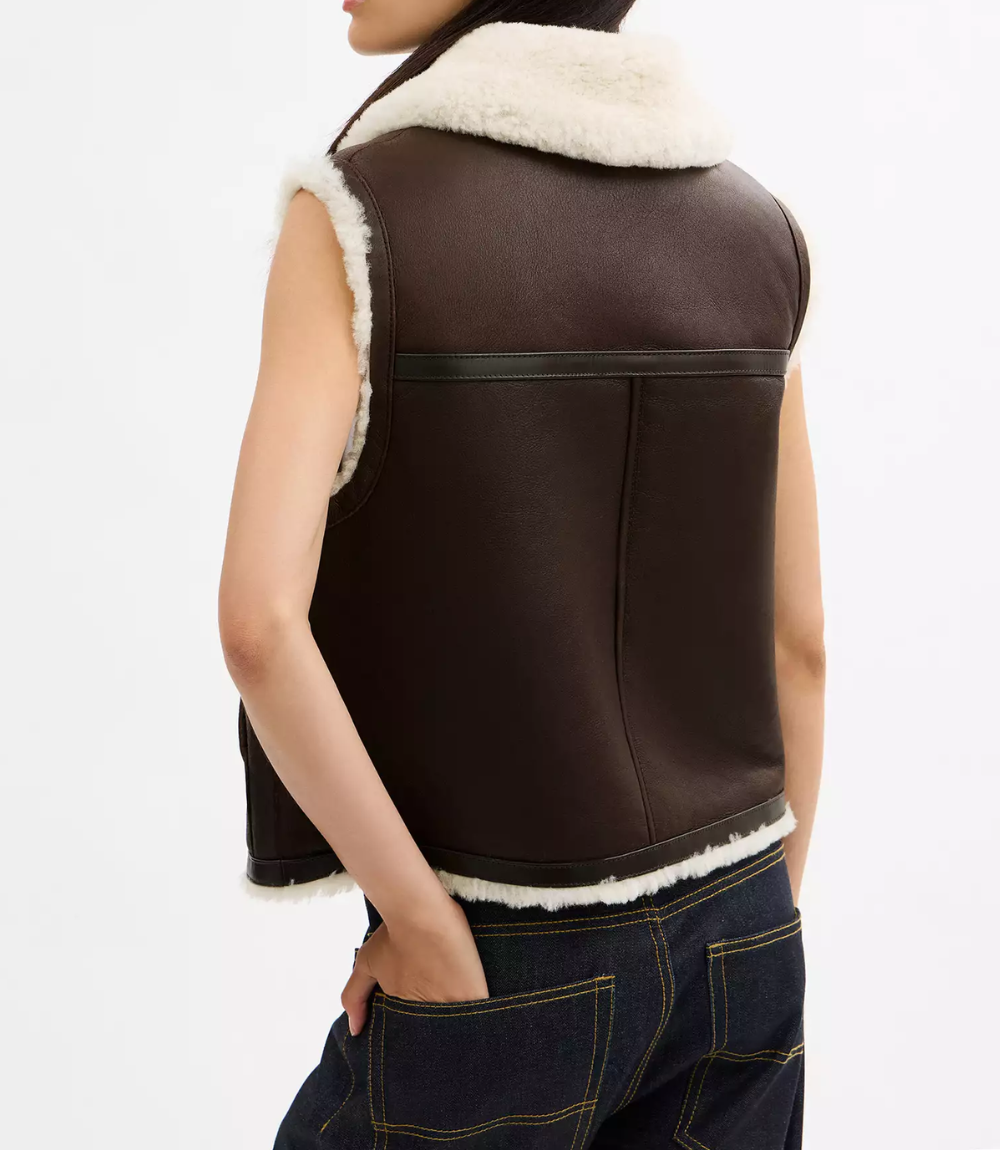 Women's Reversible Shearling Vest