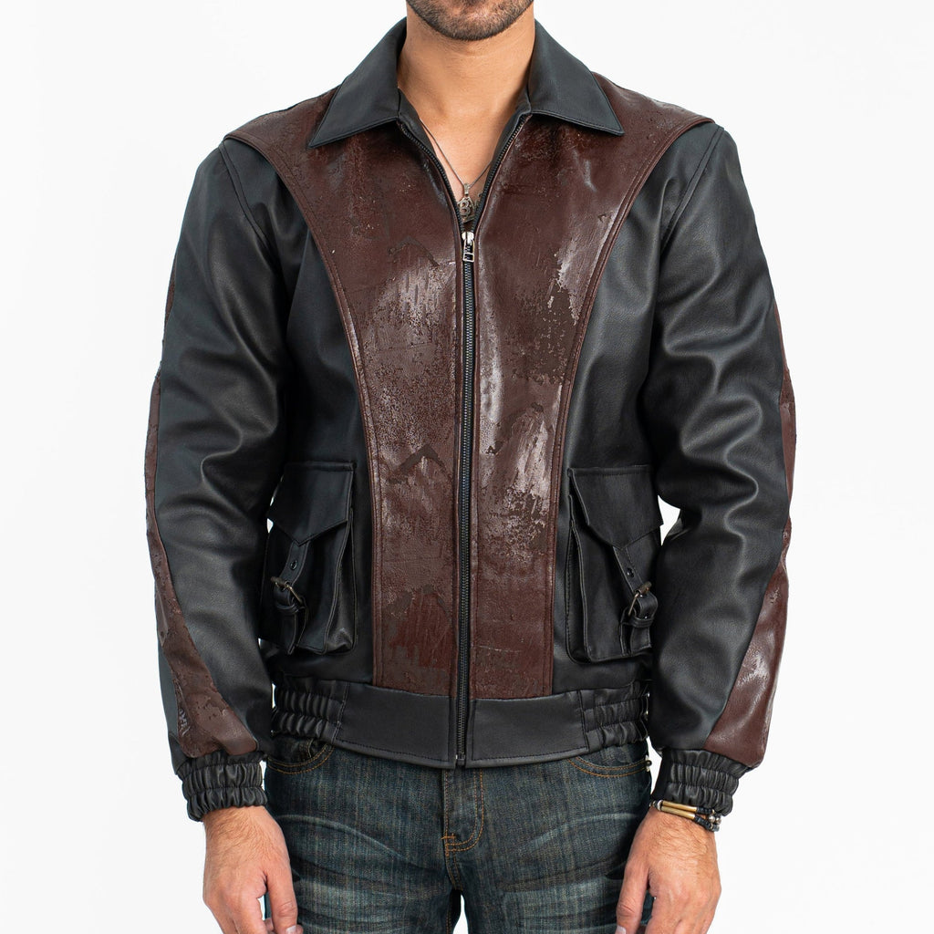 Burned In Shadows Faux Leather Jacket
