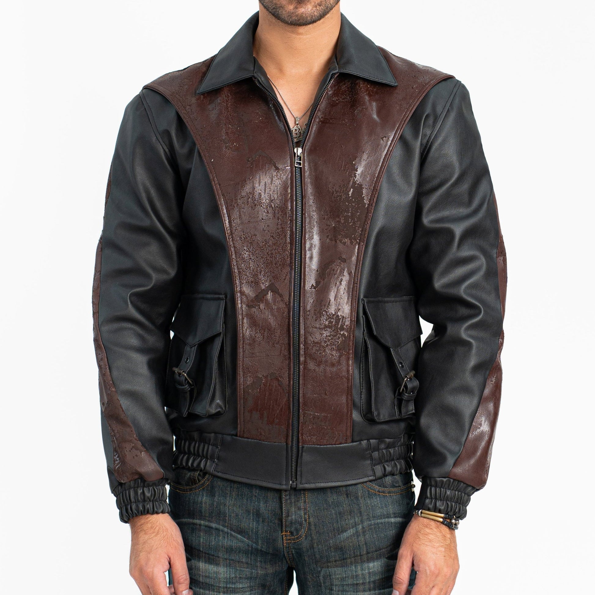 Burned In Shadows Faux Leather Jacket