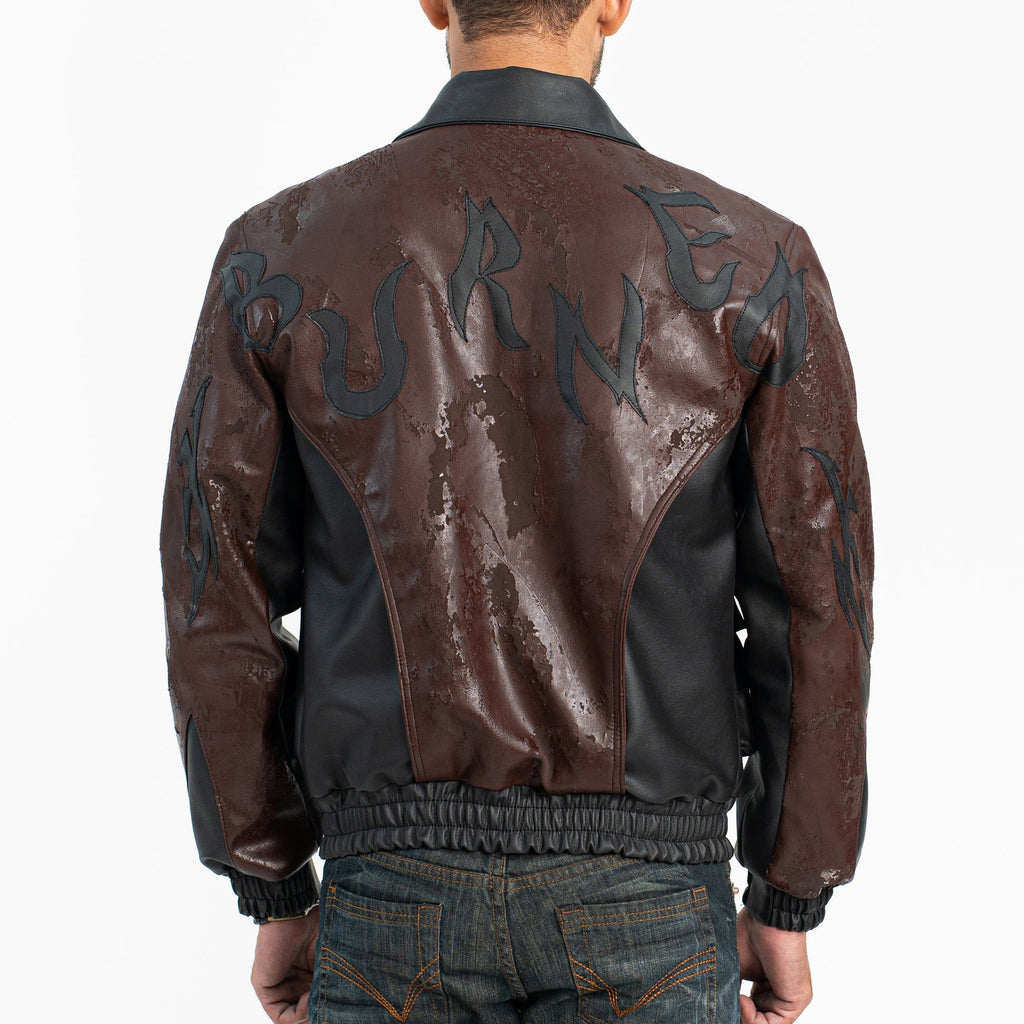 Burned In Shadows Faux Leather Jacket