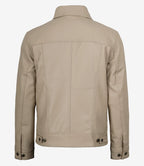 Men's Real Lambskin Leather Beige Trucker Jacket
