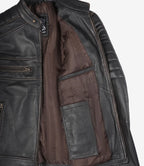 Men’s Distressed Brown Real Leather Biker Jacket