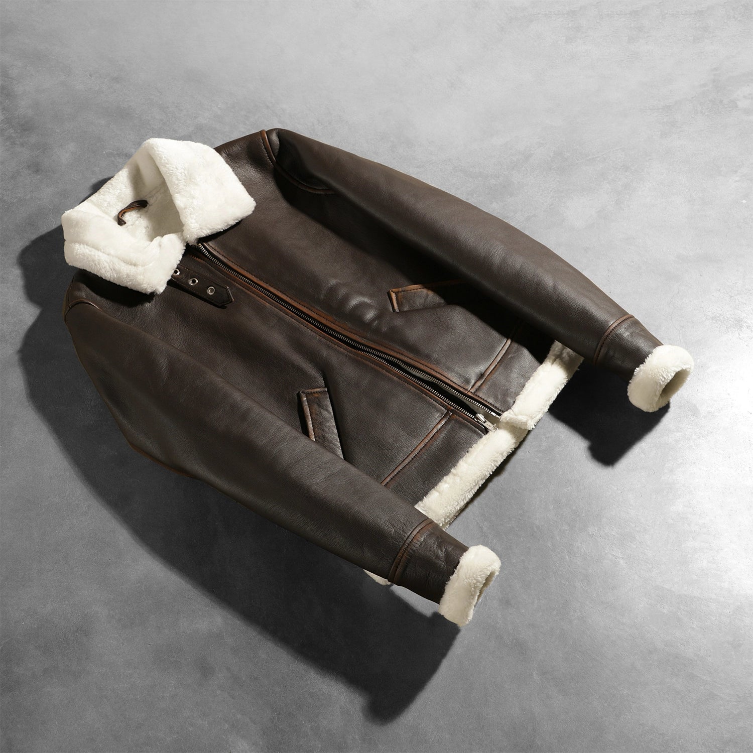 Premium Sherilyn B-3 Brown Shearling Bomber Leather Jacket