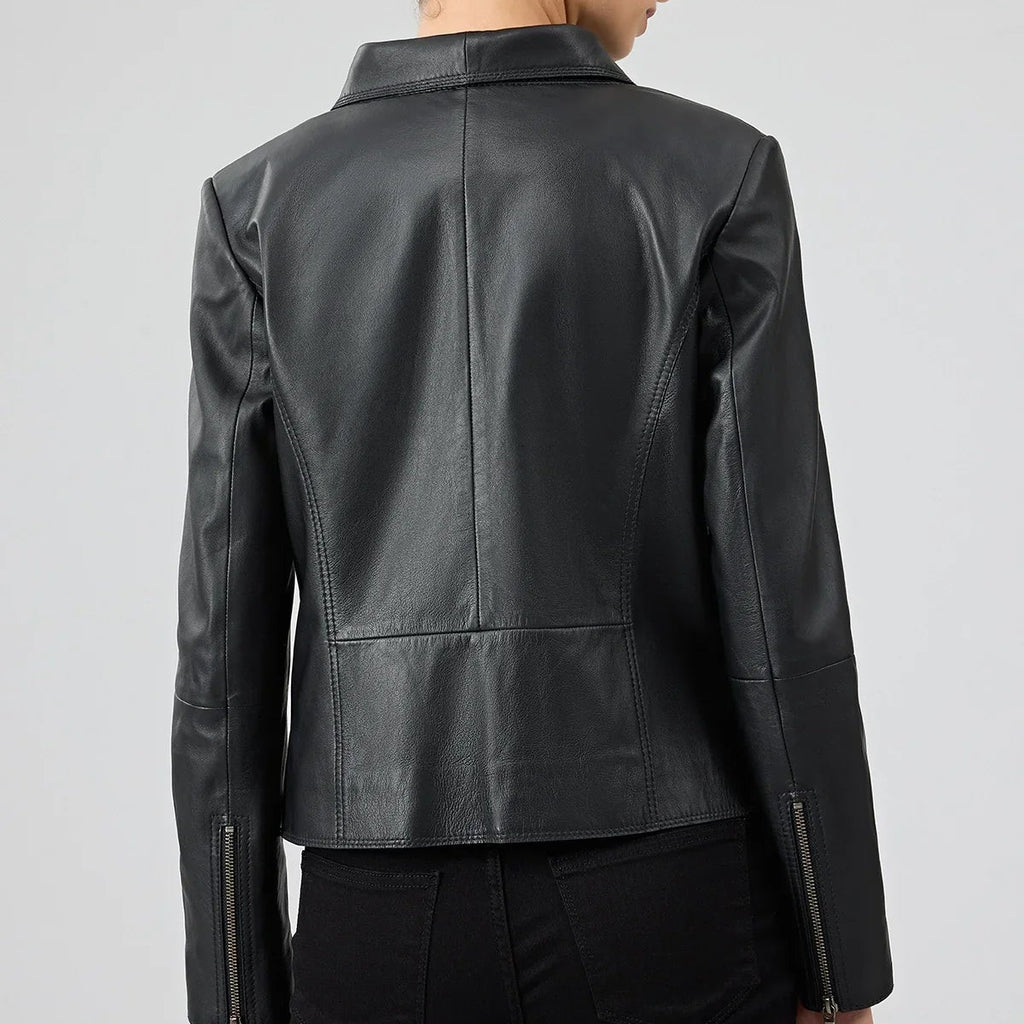 Velora Black Leather Jacket