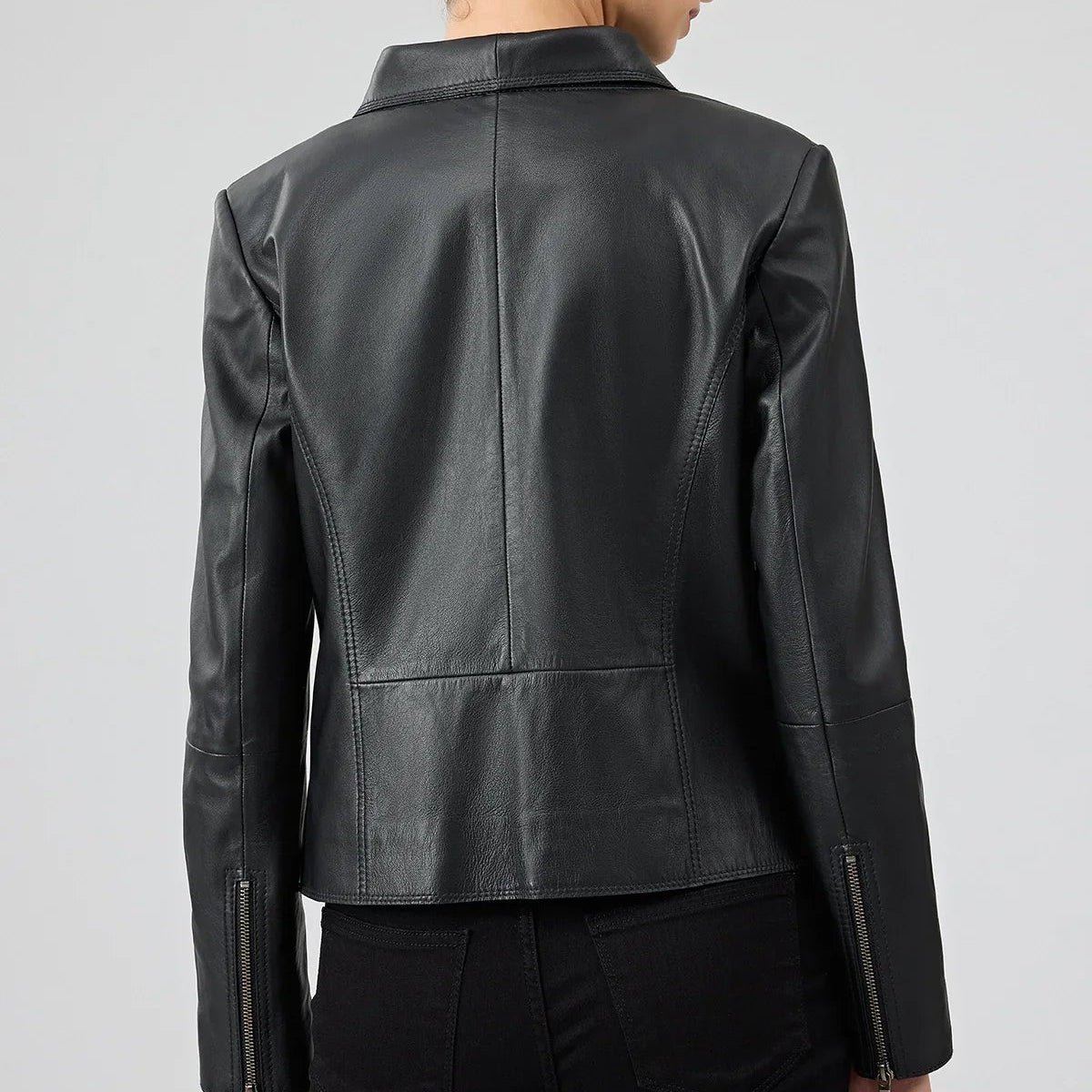 Velora Black Leather Jacket