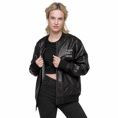 Personalized Embroidered Leather Jacket Custom Leather Jacket