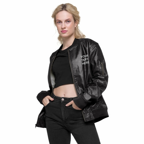Personalized Embroidered Leather Jacket Custom Leather Jacket