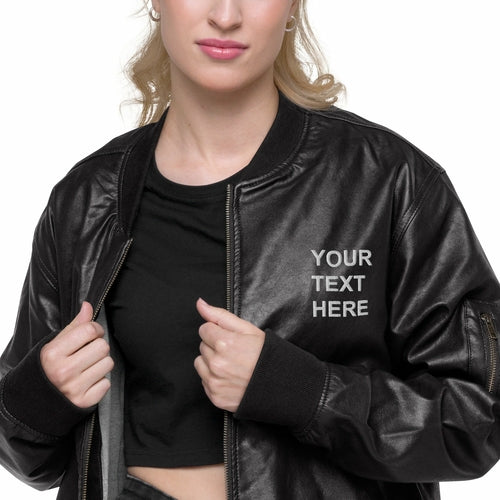 Personalized Embroidered Leather Jacket Custom Leather Jacket