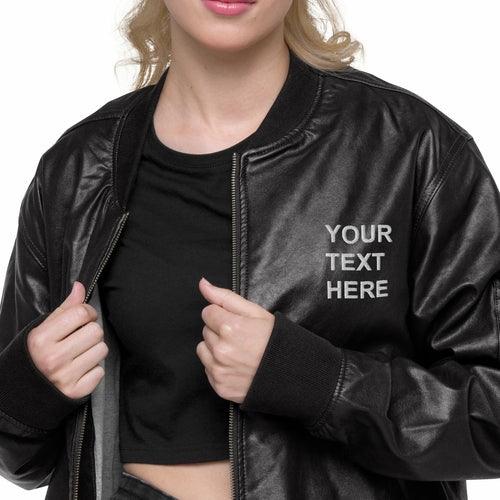 Personalized Embroidered Leather Jacket Custom Leather Jacket