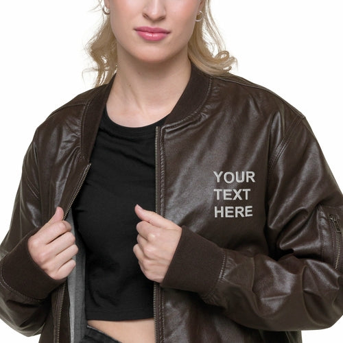 Personalized Embroidered Leather Jacket Custom Leather Jacket