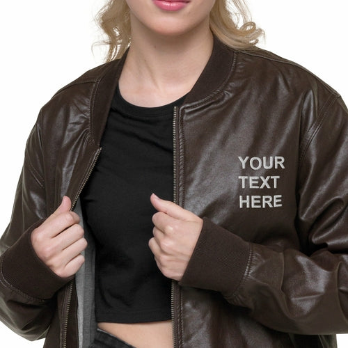 Personalized Embroidered Leather Jacket Custom Leather Jacket