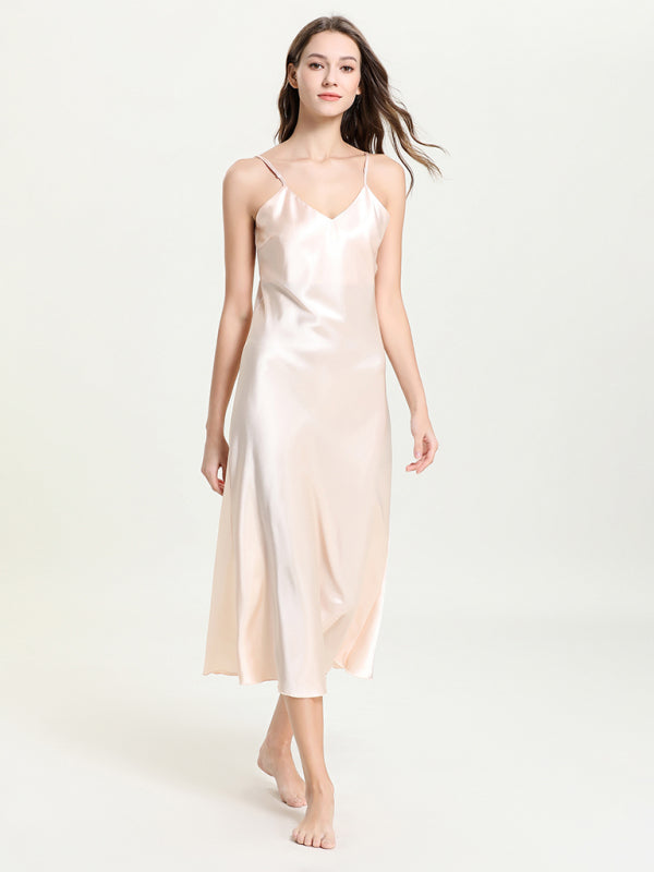 V‑Neck Mid‑Length Sexy Suspender Dress