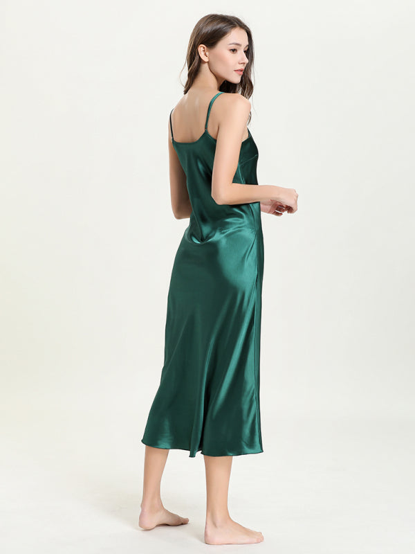 V‑Neck Mid‑Length Sexy Suspender Dress