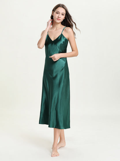 V‑Neck Mid‑Length Sexy Suspender Dress