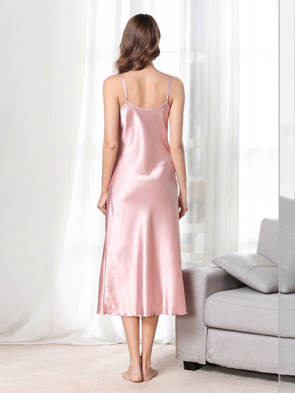 V‑Neck Mid‑Length Sexy Suspender Dress