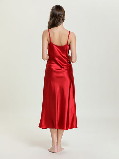 V‑Neck Mid‑Length Sexy Suspender Dress