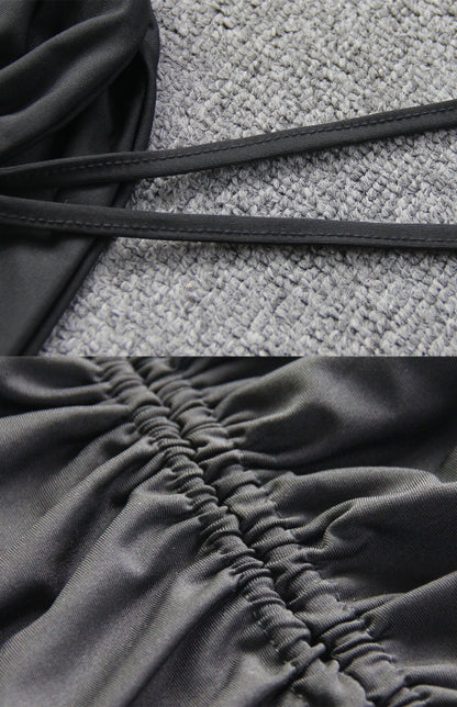 Ladies Sexy Lace-Up Hollow Out Hip Dress