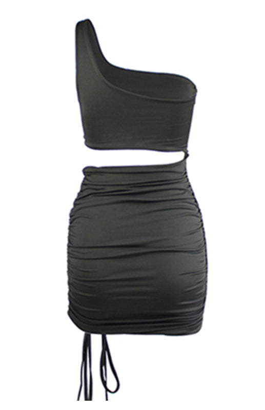 Ladies Sexy Lace-Up Hollow Out Hip Dress