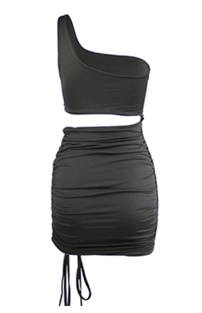 Ladies Sexy Lace-Up Hollow Out Hip Dress