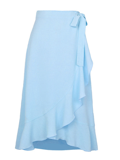 Women’s Ruffled Asymmetrical Wrap Midi Skirt