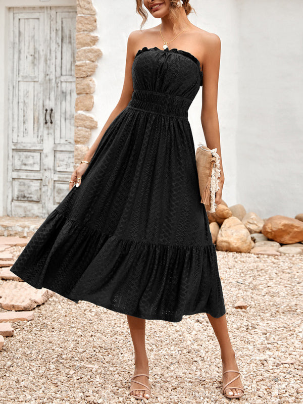 Women’s Solid Color Corset Waist Casual Dress