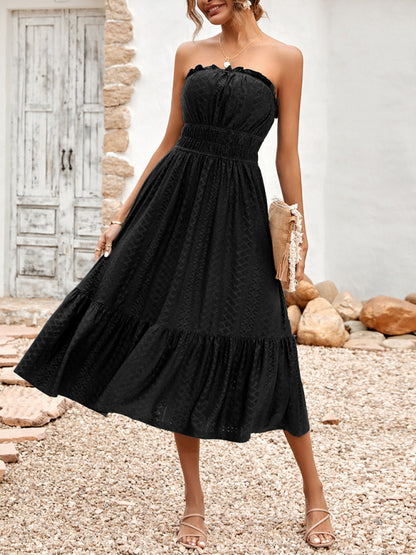 Women’s Solid Color Corset Waist Casual Dress