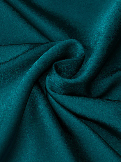 Women’s Woven Satin Halter Neck Slim Fit Mid‑Length Dress