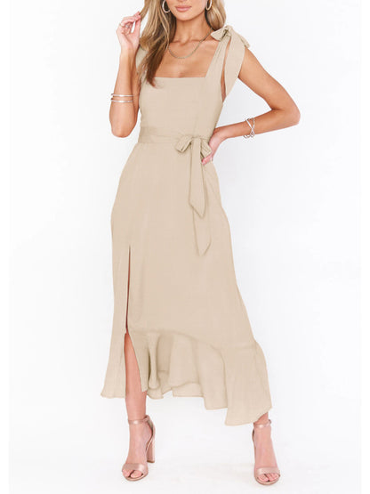 Women’s Elegant French-Inspired Commuter Slit Dress – Sophisticated Fit