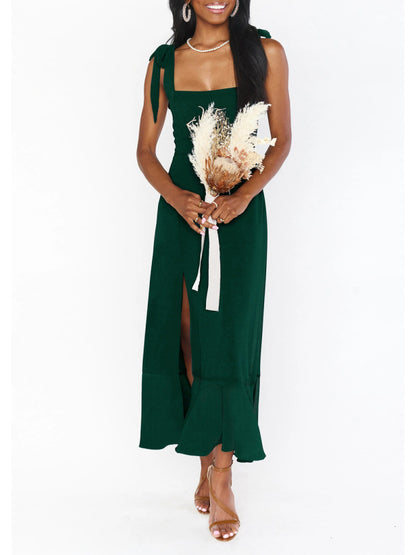 Women’s Elegant French-Inspired Commuter Slit Dress – Sophisticated Fit