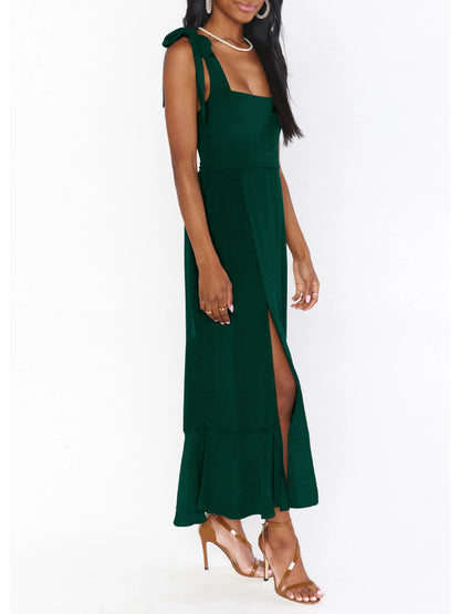 Women’s Elegant French-Inspired Commuter Slit Dress – Sophisticated Fit