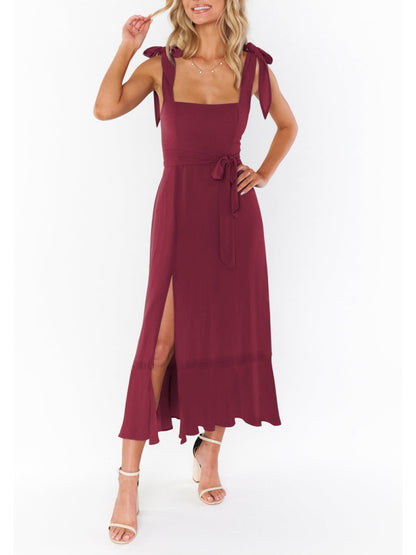 Women’s Elegant French-Inspired Commuter Slit Dress – Sophisticated Fit