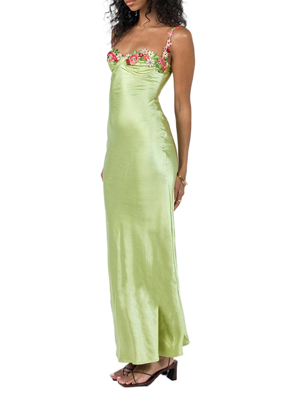 Embroidered Lace Camisole Maxi Dress