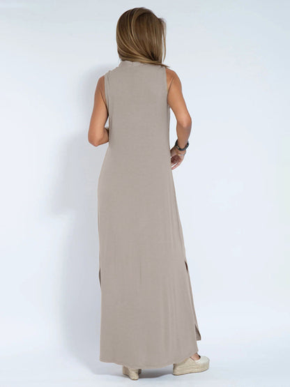 Women’s Solid Color V‑Neck Pullover Dress