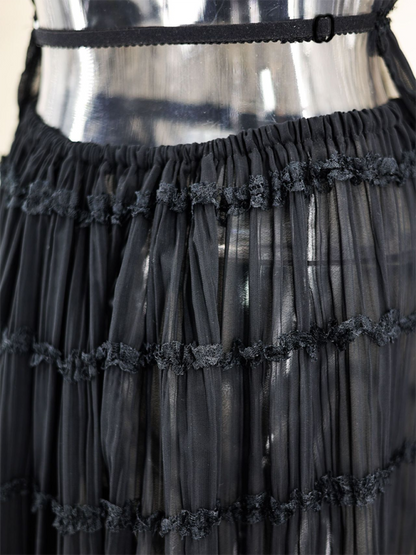 Backless Lace-Up Halter Top & Pleated Skirt Set