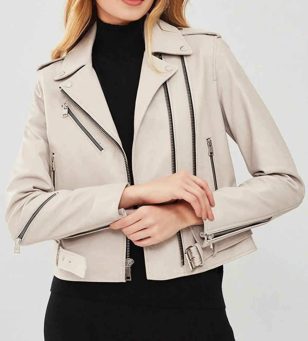 Daisy Ivory Edge Biker Jacket