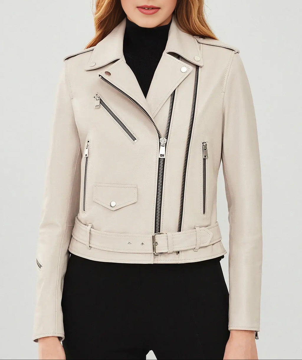 Daisy Ivory Edge Biker Jacket