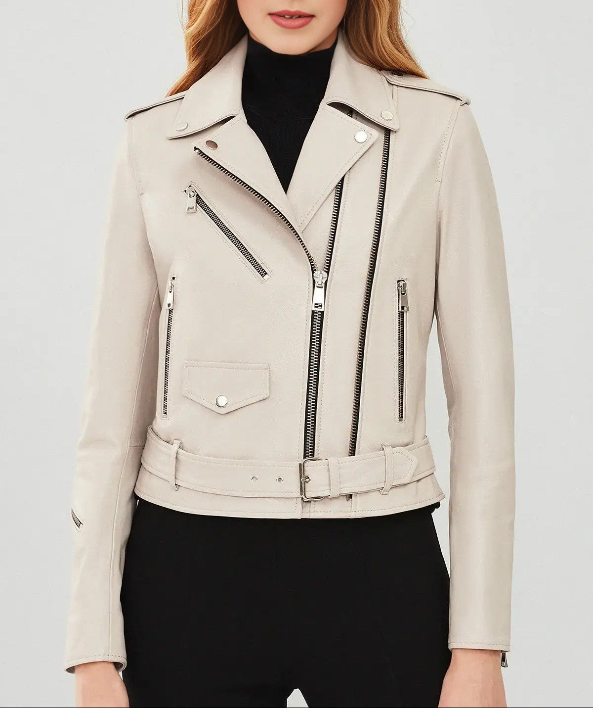 Daisy Ivory Edge Biker Jacket