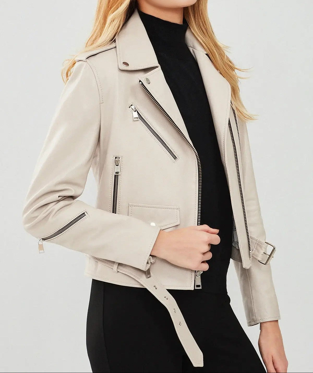 Daisy Ivory Edge Biker Jacket