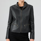 Velora Black Leather Jacket