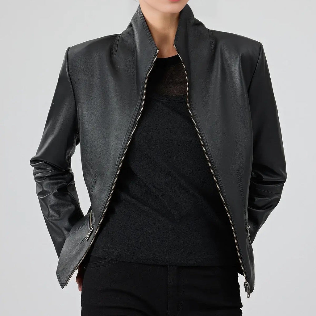 Velora Black Leather Jacket